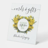 Rustikale Wattle Acacia Wedding Cards & Gifts Sockelschild (Vorderseite)