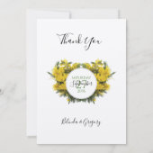 Rustikale Wattle Acacia Wedding Dankeskarte (Rückseite)