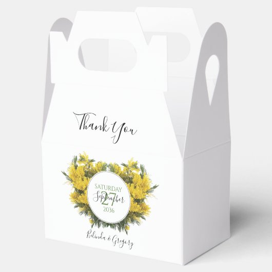 Rustikale Wattle Acacia Wedding Geschenkschachtel (Geöffnet)