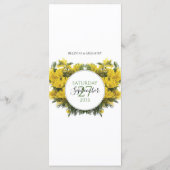 Rustikale Wattle Acacia Wedding Menükarte (Rückseite)