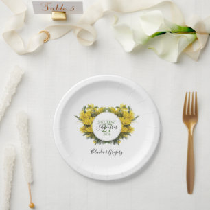 Rustikale Wattle Acacia Wedding Pappteller