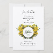 Rustikale Wattle Acacia Wedding rettet das Datum Save The Date (Vorderseite)