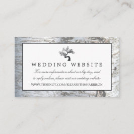 Rustikale Website zum Hochzeitstil von Silberbäume Begleitkarte