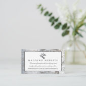 Rustikale Website zum Hochzeitstil von Silberbäume Begleitkarte (Stehend Vorderseite)