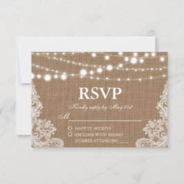 Rustikale Wedding Burlap String Lights Lace RSVP K