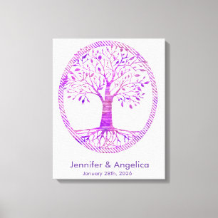 Rustikale Wedding Fingerprint Tree Canvas Print Leinwanddruck