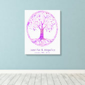 Rustikale Wedding Fingerprint Tree Canvas Print Leinwanddruck (Insitu (Holzboden))