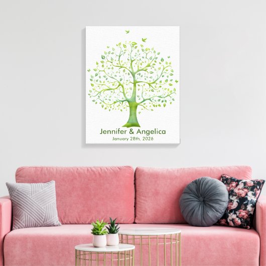 Rustikale Wedding Fingerprint Tree Canvas Print Leinwanddruck (Insitu (Wohnzimmer))
