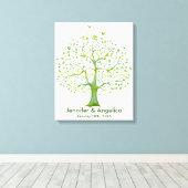 Rustikale Wedding Fingerprint Tree Canvas Print Leinwanddruck (Insitu (Holzboden))