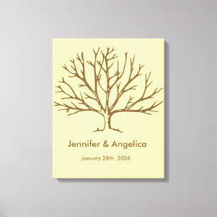 Rustikale Wedding Fingerprint Tree Canvas Print Leinwanddruck
