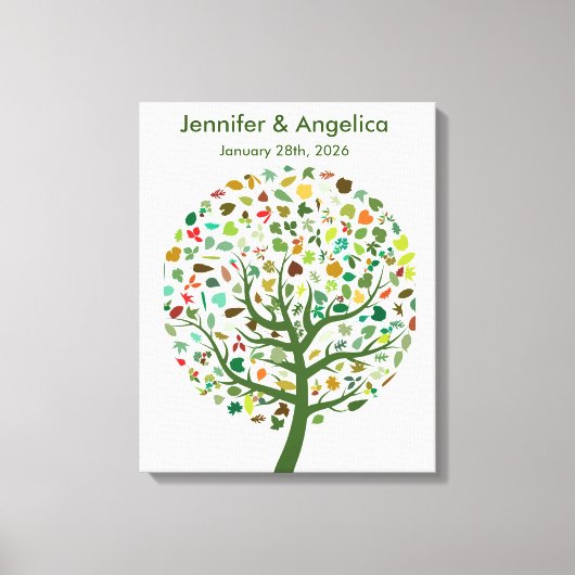 Rustikale Wedding Fingerprint Tree Canvas Print Leinwanddruck (Vorderseite)