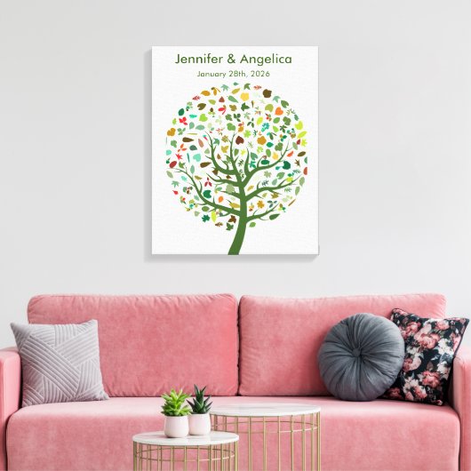 Rustikale Wedding Fingerprint Tree Canvas Print Leinwanddruck (Insitu (Wohnzimmer))