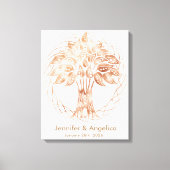 Rustikale Wedding Fingerprint Tree Canvas Print Leinwanddruck (Vorderseite)