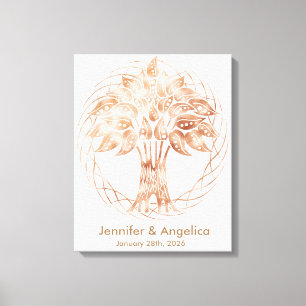Rustikale Wedding Fingerprint Tree Canvas Print Leinwanddruck