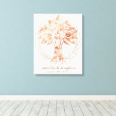Rustikale Wedding Fingerprint Tree Canvas Print Leinwanddruck (Insitu (Holzboden))