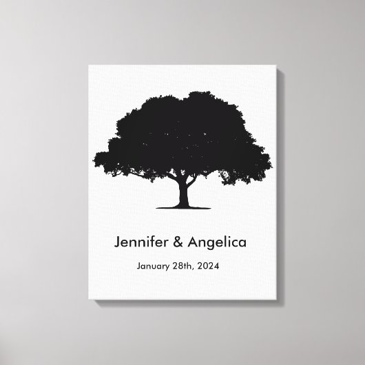 Rustikale Wedding Fingerprint Tree Canvas Print Leinwanddruck (Vorderseite)