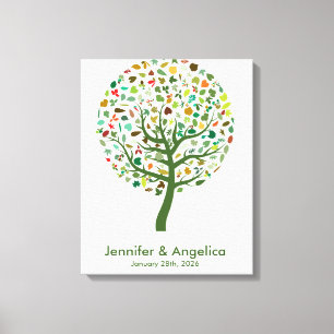 Rustikale Wedding Fingerprint Tree Canvas Print Leinwanddruck