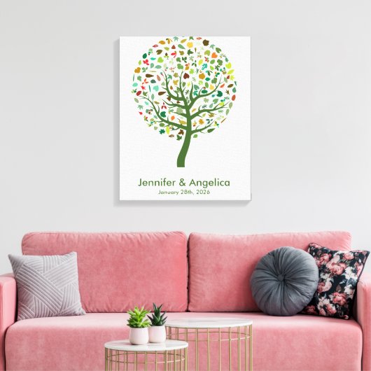 Rustikale Wedding Fingerprint Tree Canvas Print Leinwanddruck (Insitu (Wohnzimmer))