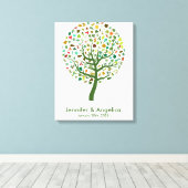 Rustikale Wedding Fingerprint Tree Canvas Print Leinwanddruck (Insitu (Holzboden))