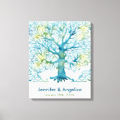 Rustikale Wedding Fingerprint Tree Canvas Print Leinwanddruck (Vorderseite)