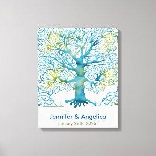 Rustikale Wedding Fingerprint Tree Canvas Print Leinwanddruck