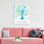 Rustikale Wedding Fingerprint Tree Canvas Print Leinwanddruck (Insitu (Wohnzimmer))