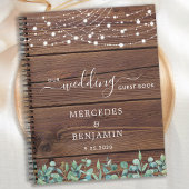 Rustikale Wedding Guest Book Greenery String Light Notizblock