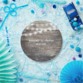 Rustikale wedding Holz- und Schnurlichter Pappteller (Party)