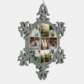 Rustikale Wedding Instagram Schneeflocken Zinn-Ornament (Links)