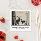 Rustikale Weibchen tun Hirsche Birkenhochzeit Serviette (Beispiel)