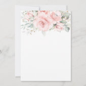Rustikale, weiche Blüte Rosa Blumengrün Hochzeit Einladung (Rückseite)