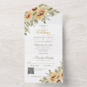 Rustikale weiche Gelbblüten QR-Code All In One Einladung (Innen Boden)