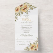 Rustikale weiche gelbe Sonnenblumen Kein Abendesse All In One Einladung (Innen Boden)