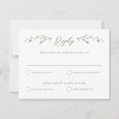 Rustikale weiche grüne Wildblume Hochzeitskarte Einladung (Vorderseite)