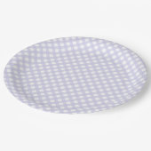 Rustikale, weiche Lavender Gingham Pattern Paper T Pappteller (Schrägansicht)