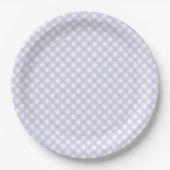 Rustikale, weiche Lavender Gingham Pattern Paper T Pappteller (Vorderseite)
