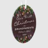Rustikale Weihnachten als Großeltern Ornament (Vorderseite)