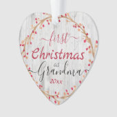Rustikale Weihnachten als Oma One Foto Ornament (Vorderseite)