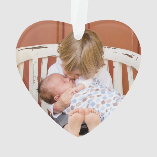 Rustikale Weihnachten als Oma One Foto Ornament (Rückseite)