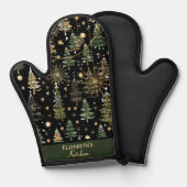Rustikale Weihnachten Evergreen Trees Green und Go Ofenhandschuh (Vorderseite/Rückseite)