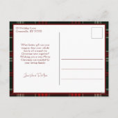 Rustikale Weihnachten Kariert mit Poinsettia und P (Rückseite)