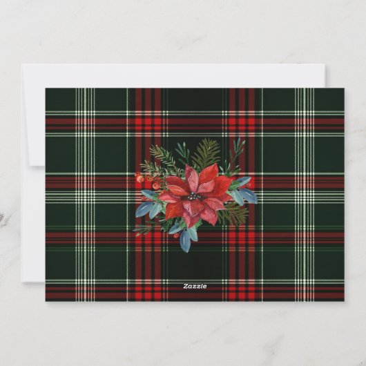 Rustikale Weihnachten Kariert mit Poinsettia und P (Rückseite)