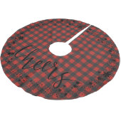 Rustikale Weihnachten, Karierter Roter Karo, Polyester Weihnachtsbaumdecke (Schrägansicht)