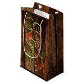 Rustikale Weihnachten Kleine Geschenktüte (Vorderseite Schrägansicht)