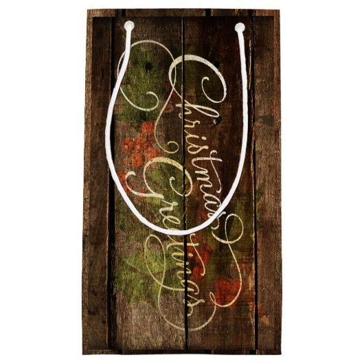 Rustikale Weihnachten Kleine Geschenktüte (Vorderseite)