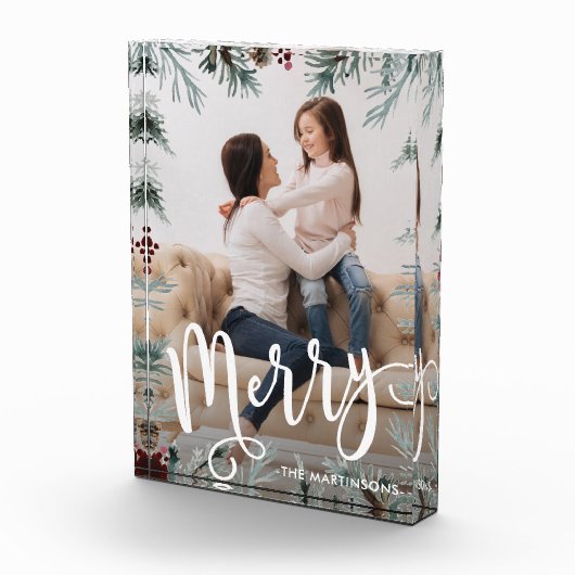 Rustikale Weihnachten mit fröhlicher Schrift und N Fotoblock (Rechts)