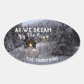 Rustikale Weihnachten Ovaler Aufkleber (Vorderseite)