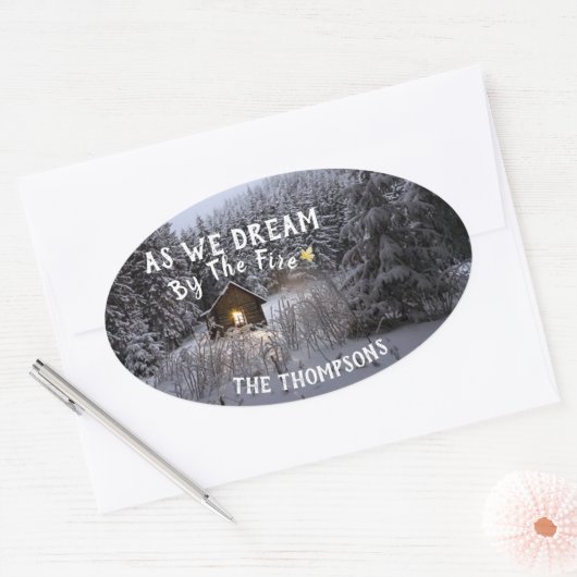 Rustikale Weihnachten Ovaler Aufkleber (Umschlag)