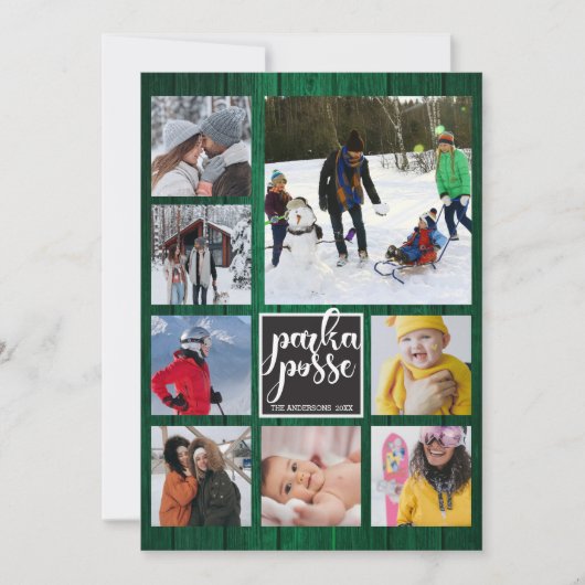 Rustikale Weihnachten 🎄 Parka Posse Barn Wood Car Karte (Vorderseite)