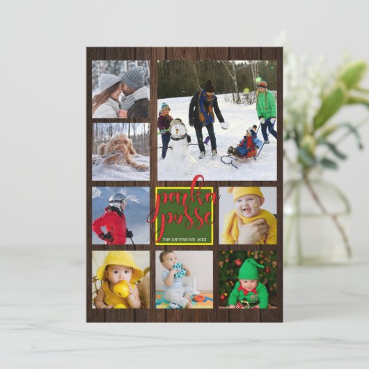 Rustikale Weihnachten 🎄 Parka Posse Barn Wood Car Karte (Stehend Vorderseite)